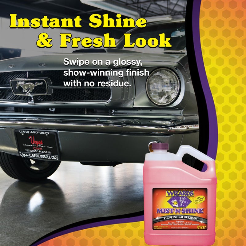 Wizards Mist-N-Shine Professional Detailer - 1 Gallon Refill - Multi-Purpose High Gloss Waterless Quick Detailer for Glass, Chrome, Paint & Plastics - Car Exterior Cleaner Auto Detailing Supplies - Image 3